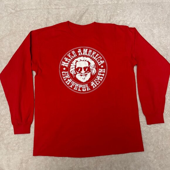 Gildan Other - Jerry Garcia Make America Grateful Again LS Tee - Red - Large